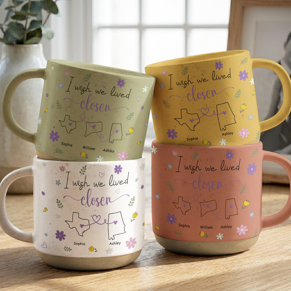 Friendship Gifts For BFF, Sisters I Wish We Lived Closer - Personalized Mug