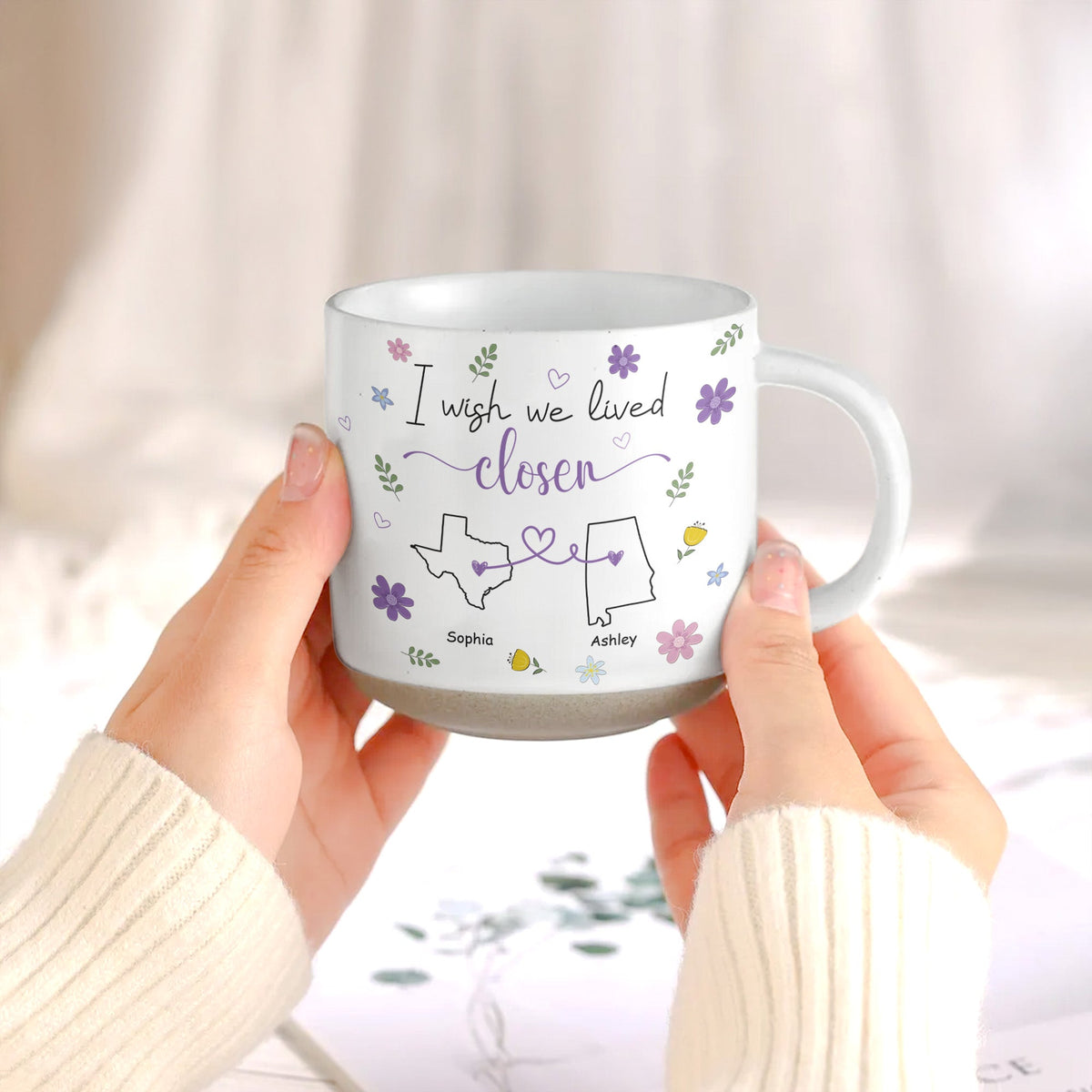 Friendship Gifts For BFF, Sisters I Wish We Lived Closer - Personalized Mug