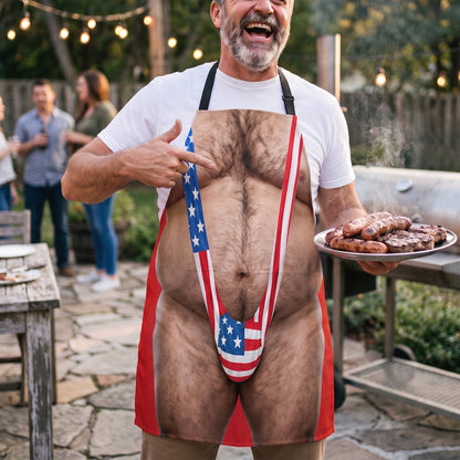 Funny Apron 3D Muscle Silly Gifts For Him, Husband, Coworker, Friend - Ver 2 - Personalized Apron