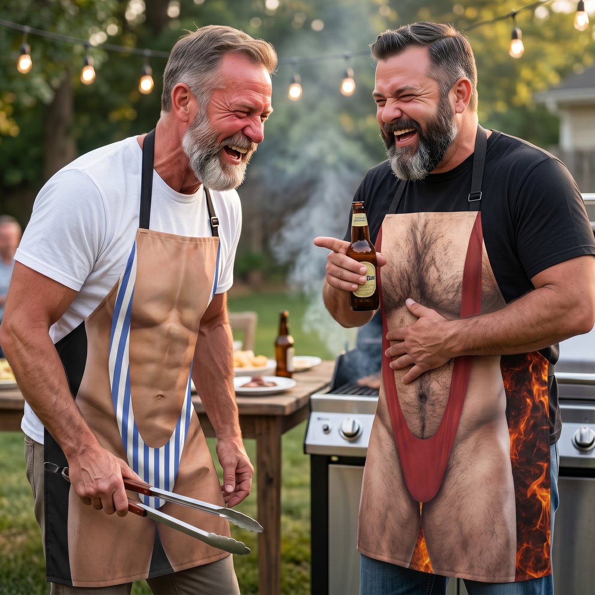 Funny Apron 3D Muscle Silly Gifts For Him, Husband, Coworker, Friend - Ver 2 - Personalized Apron