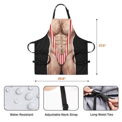 Funny Apron 3D Muscle Silly Gifts For Him, Husband, Coworker, Friend - Ver 2 - Personalized Apron