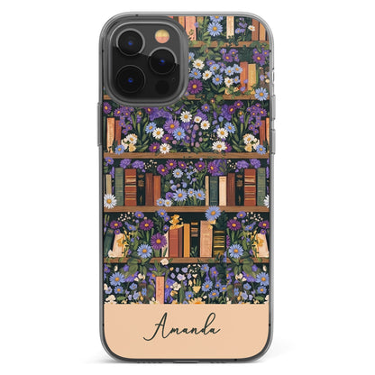 Gifts For Book Lovers Custom Name & Birth Flower Vintage Style - Personalized Phone Case