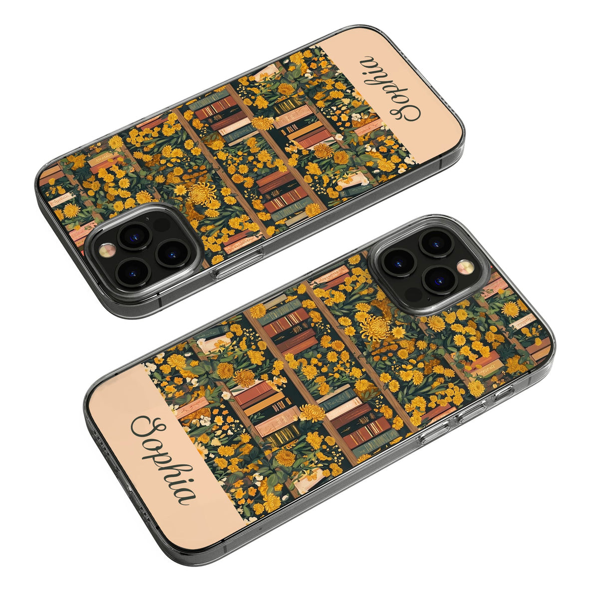 Gifts For Book Lovers Custom Name & Birth Flower Vintage Style - Personalized Phone Case